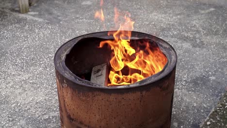 simple stove in the countryside with wood fuel