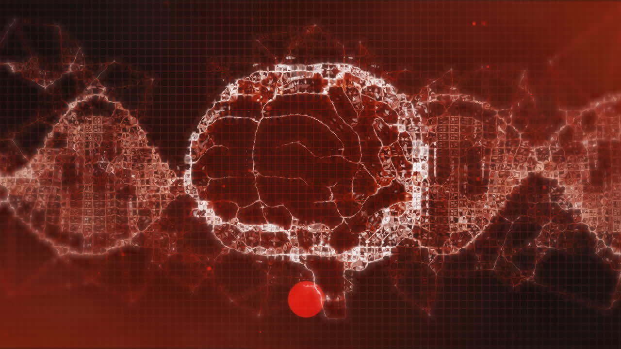 세계 지도에 인간의 뇌의 애니메이션 독립 배경의 범위