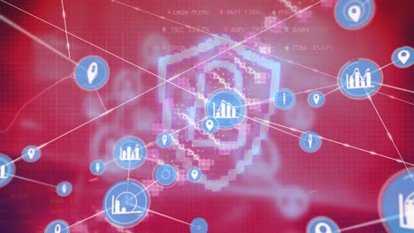 Animation-Des-Netzwerks-Von-Verbindungen-über-DNA-Strang-Und-Datenverarbeitung