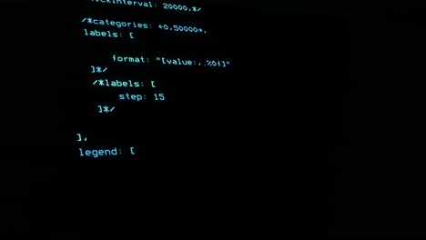 Program code on a computer screen software development and hacking concept technology coding