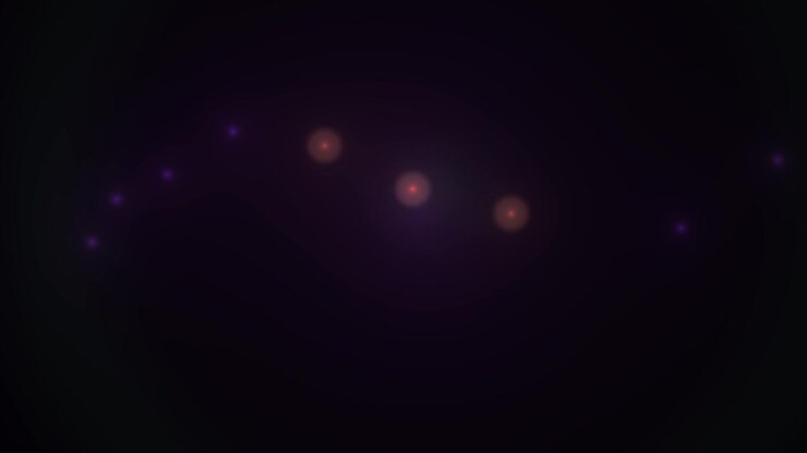 Abstract Dark Background with Moving Light Particles and Bokeh