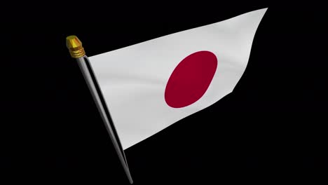 loop video of japan flag  fluttering in the wind, slow motion video of 4k , with alpha channel