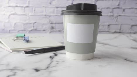 coffee cup on a marble desk