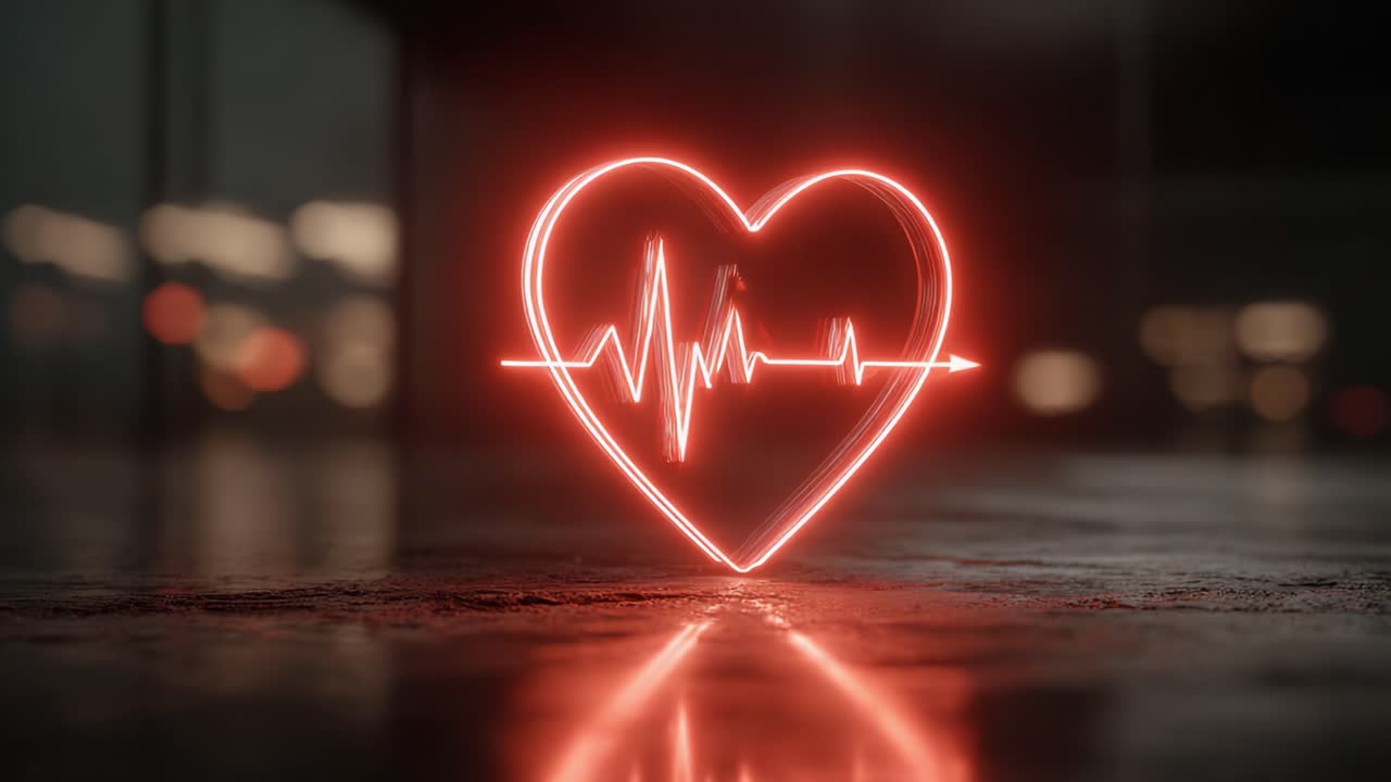 A Glowing Heartbeat Graphic Illustrating Vital Signs with a Radiant Heart Icon, Capturing the Essence of Life and Emotion in a Captivating Visual Display