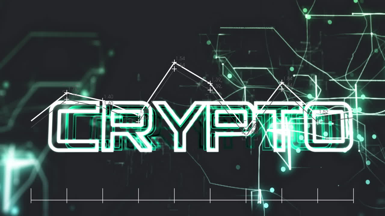 암호 텍스트 배너와 검은색 배경에 대한 빛의 흔적에 대한 데이터 처리의 애니메이션