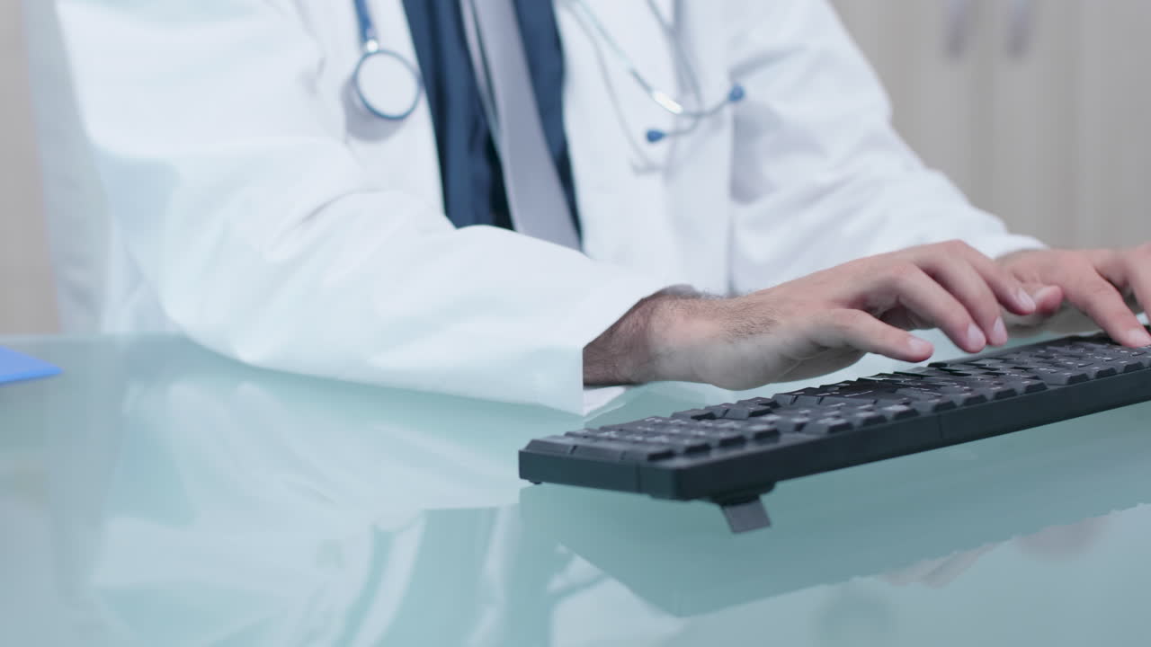 Doctor using a computer