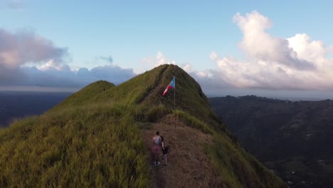 drone video cerro mime in puerto rico with the puerto rico flag