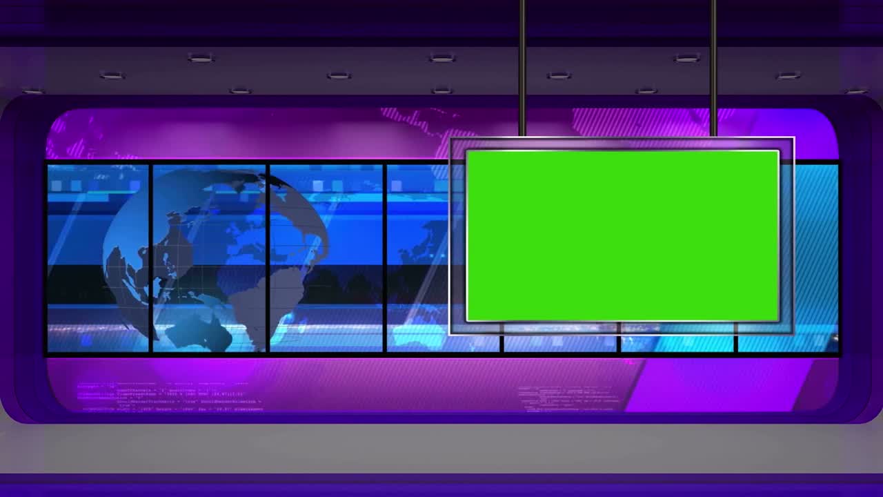 3d 가상 뉴스 스튜디오 녹색 화면 설정
