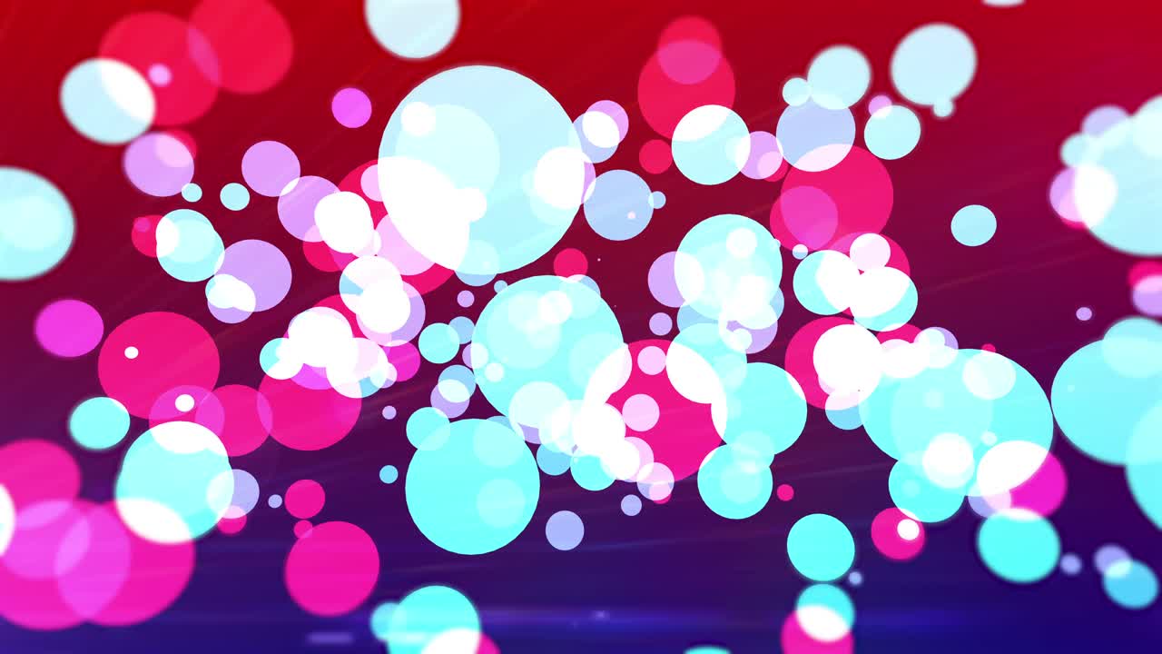 날고 흔들리는 원 색깔의 점들