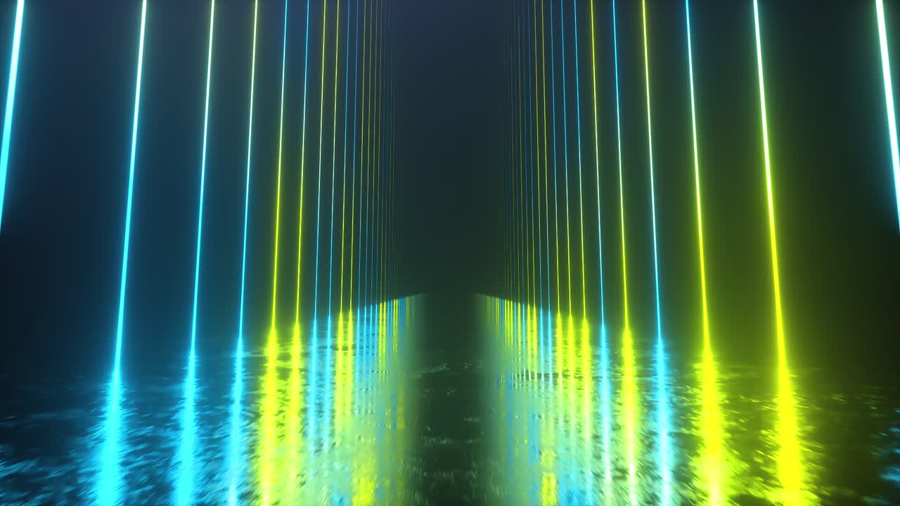 túnel de neón con reflejos