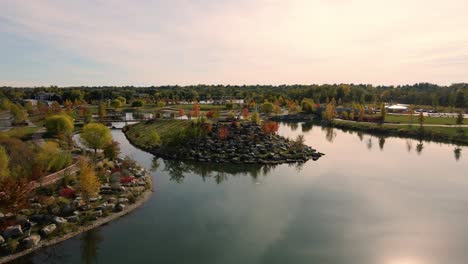 fall time leaves and trees during a sunset over quinns pond in boise idaho