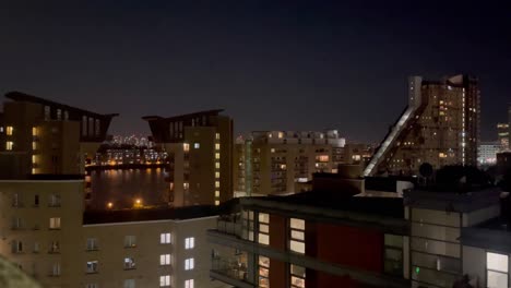 Night View of Modern City Buildings
