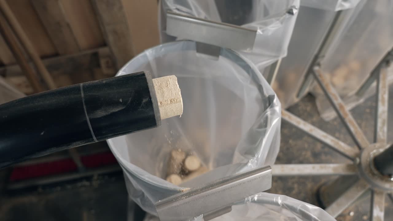 proceso de fabricación de ladrillos de madera en una fábrica