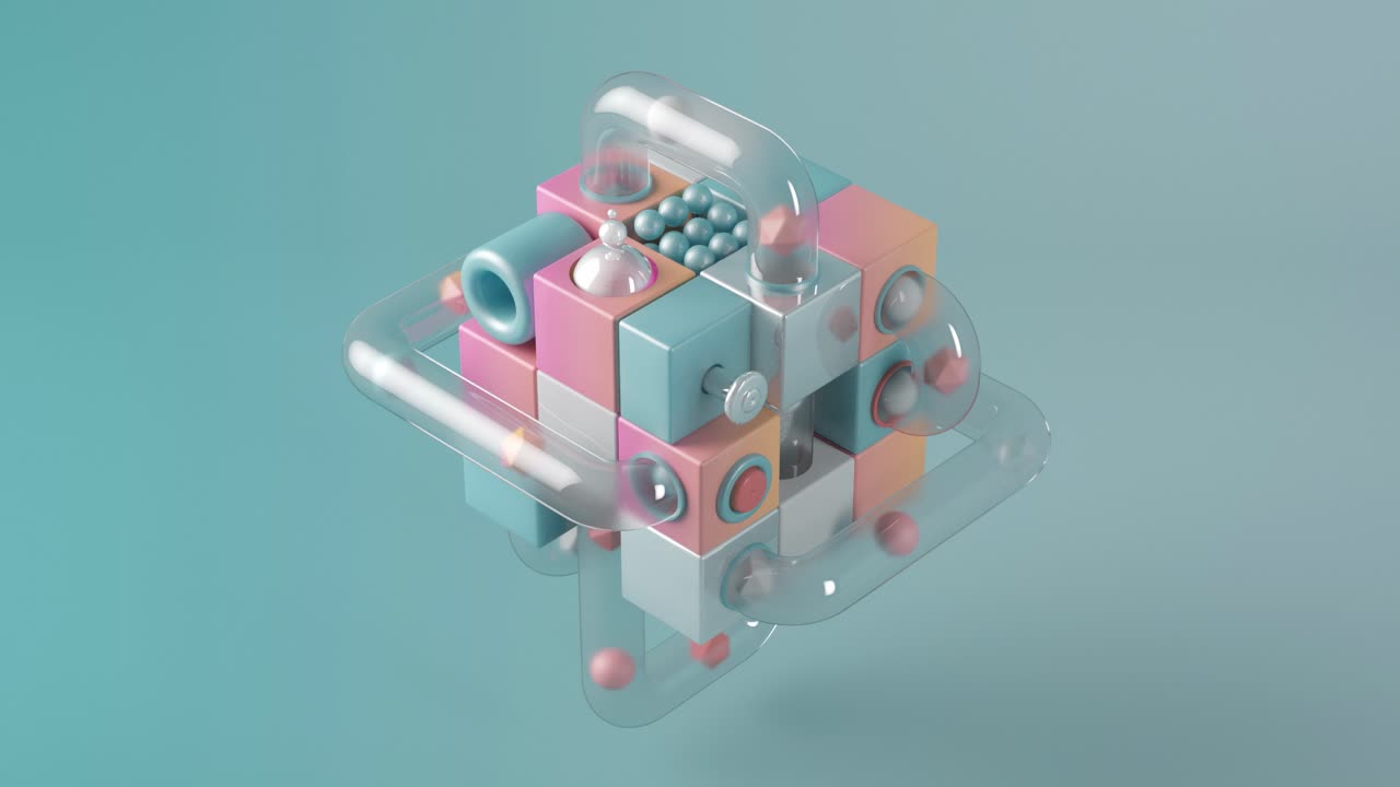 composición de cubos 3d geométricos abstractos y coloridos