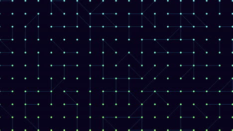 cuadrícula simétrica de líneas y puntos de color sobre un fondo negro