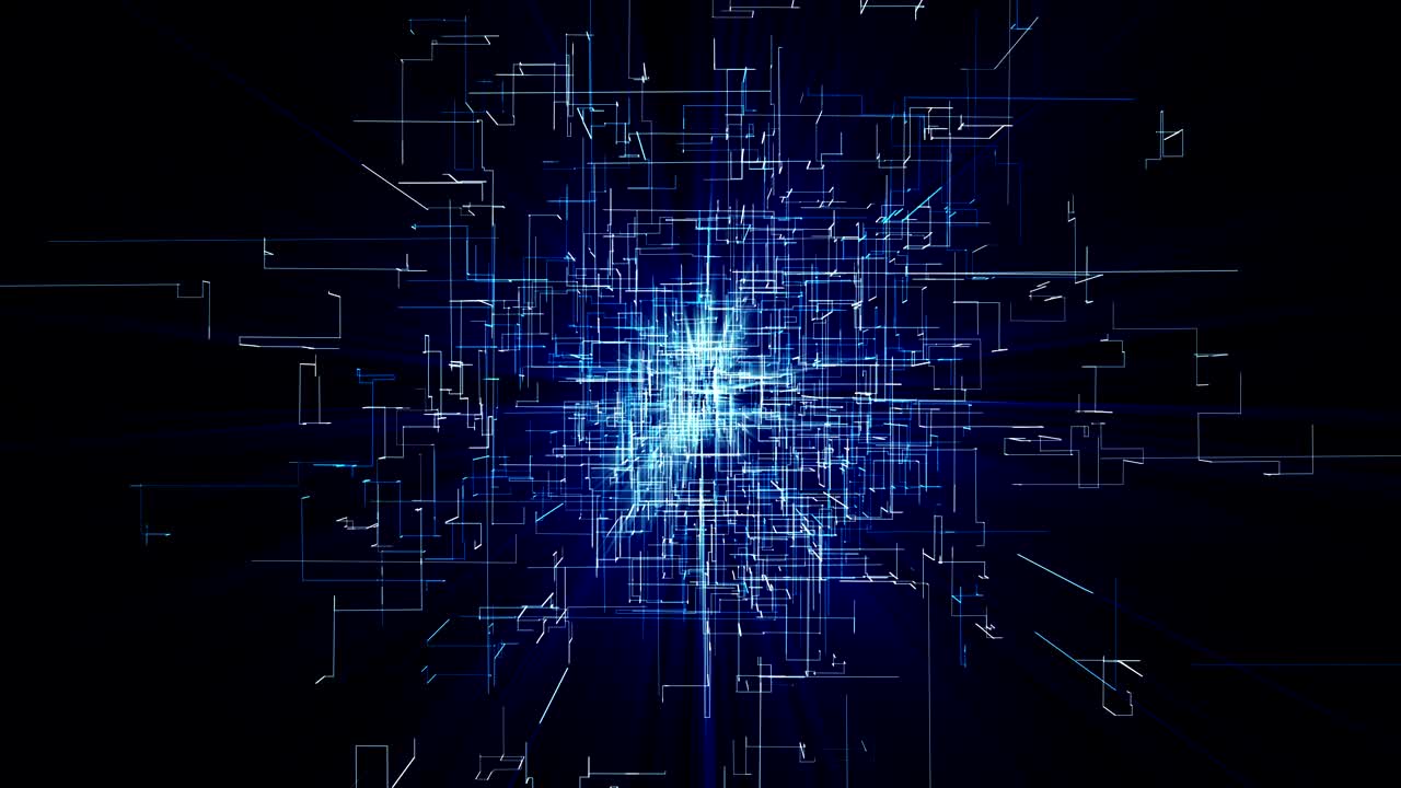 4K Futuristic technological abstract motion background, floating circuits other technological elements