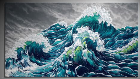 powerful ocean waves painting