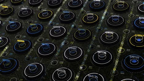 Grid for modern virtual technology for hacking systems. Animation. Fantastic futuristic user interface HUD for the production of hacking software
