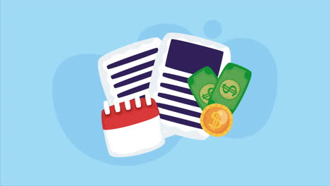 bills, calendar, and money