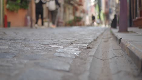 cobblestone street in old town