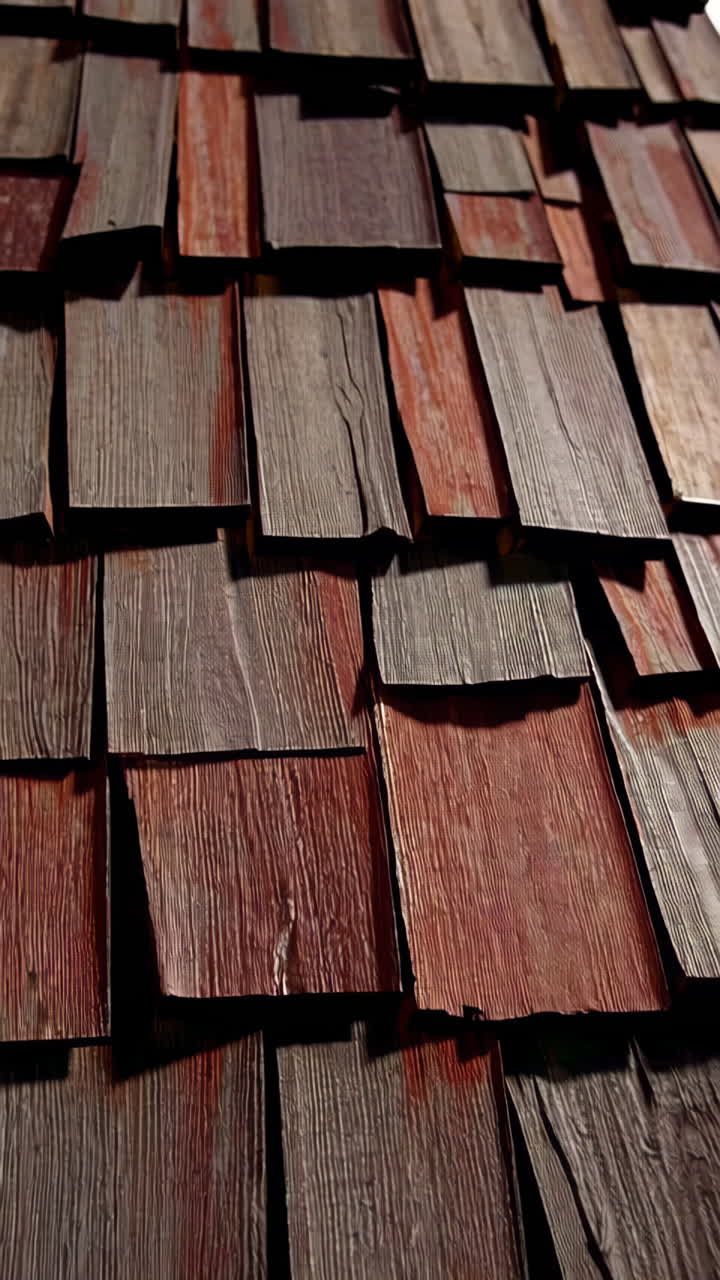Close-up of Weathered Wooden Shingles