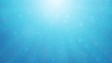 fondo azul abstracto con partículas flotantes y rayos de sol giratorios imágenes de 4k