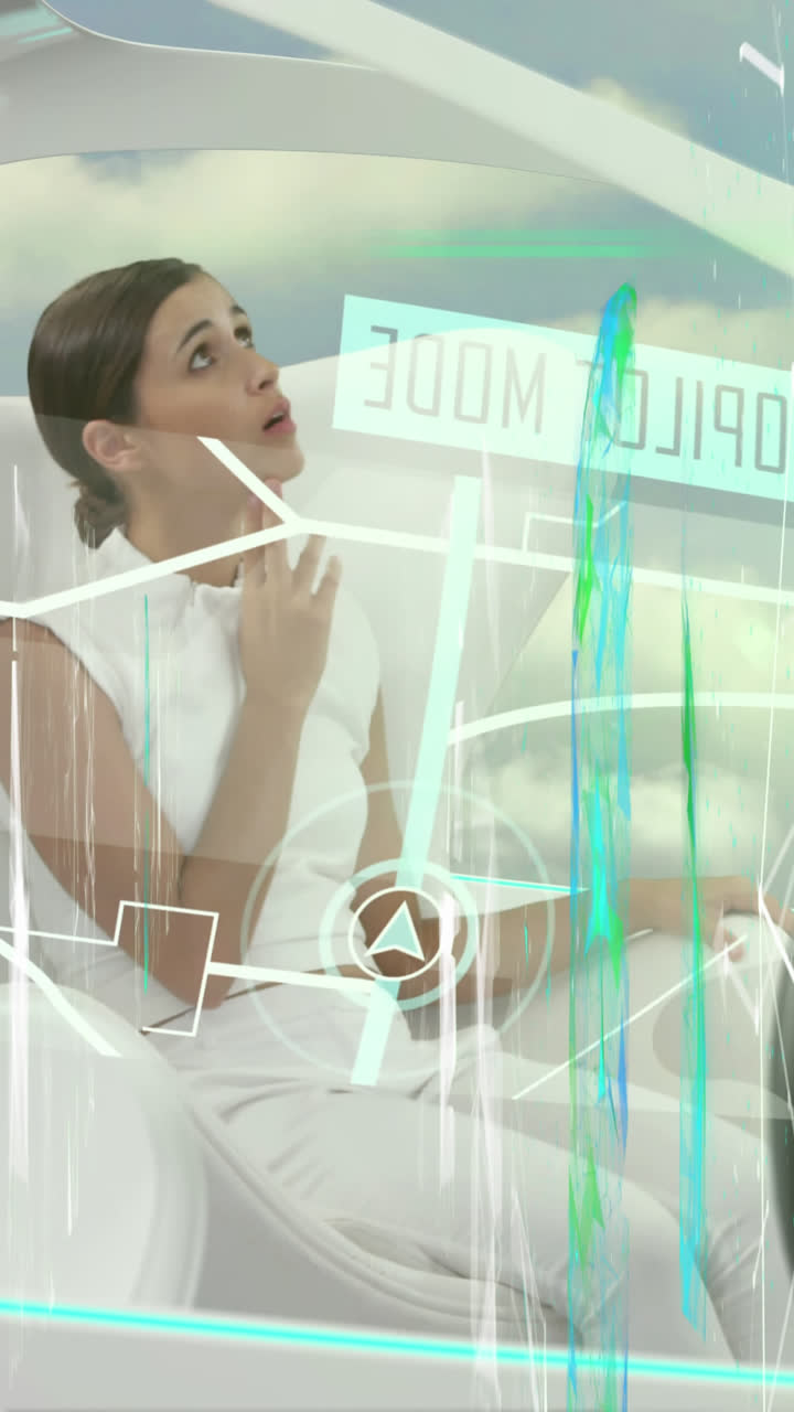 animación de estadísticas y procesamiento de datos sobre mujeres en automóviles autónomos