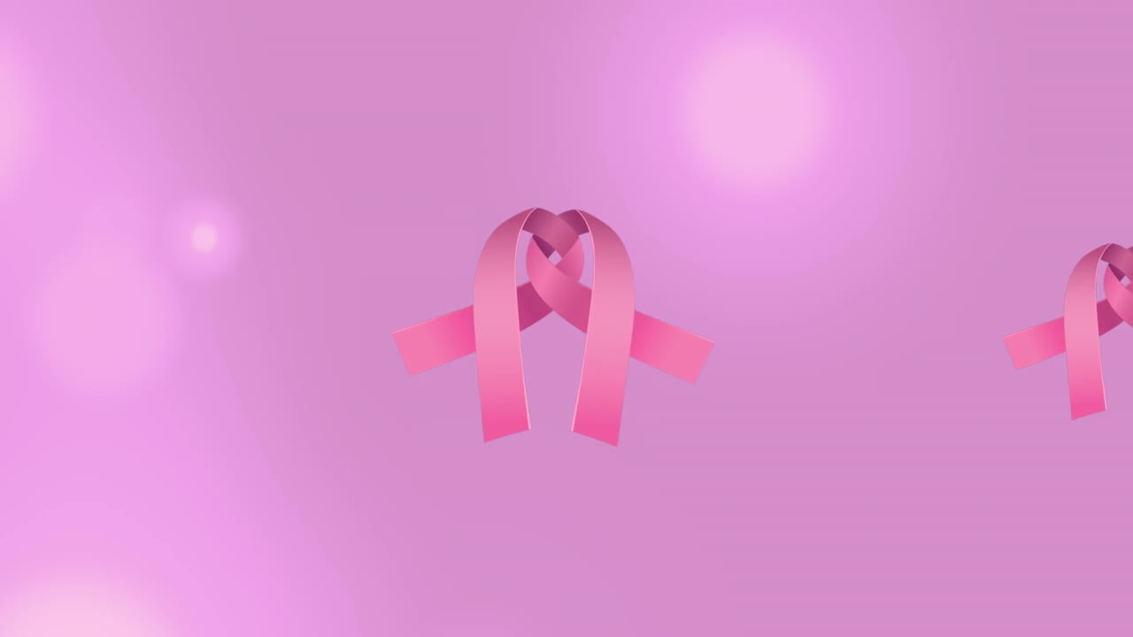 animación de la cinta rosa sobre un fondo rosa