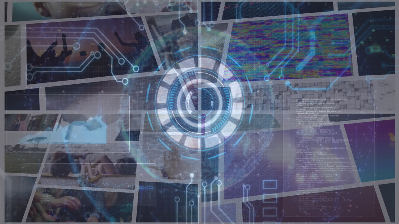 animación del escaneo del alcance y el procesamiento de datos en pantallas