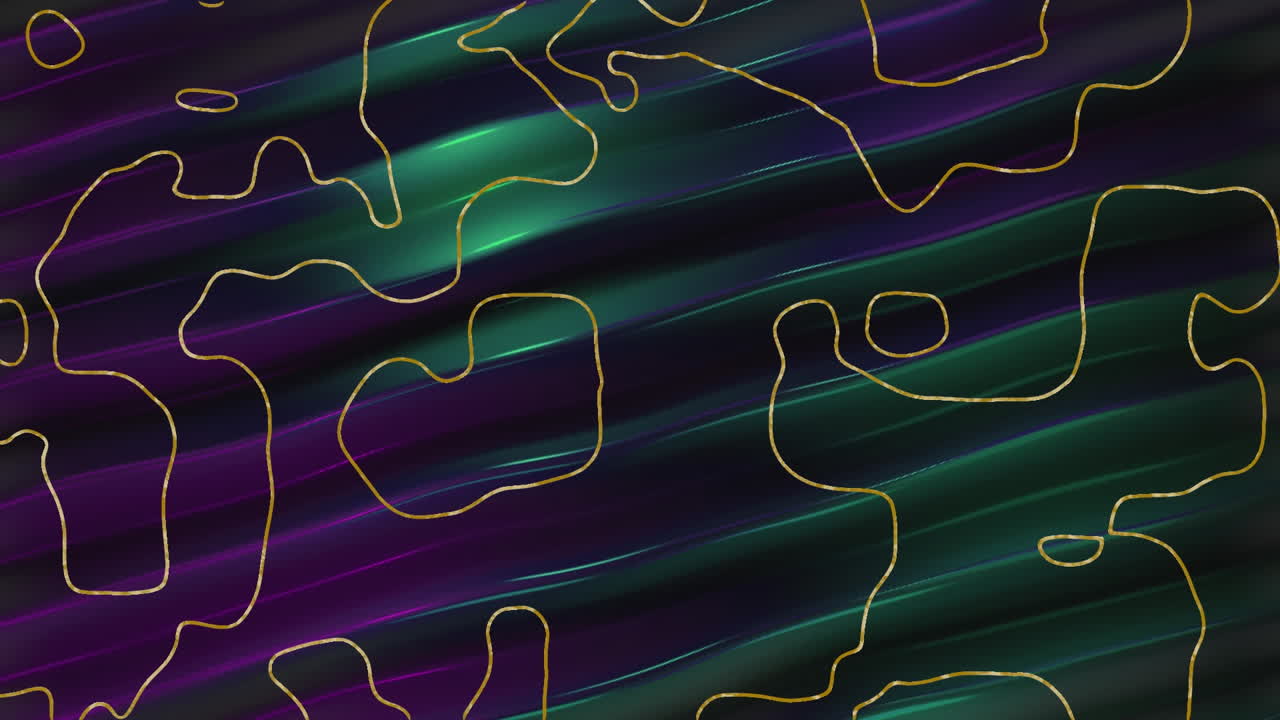 Animation of shapes and lines moving over black background