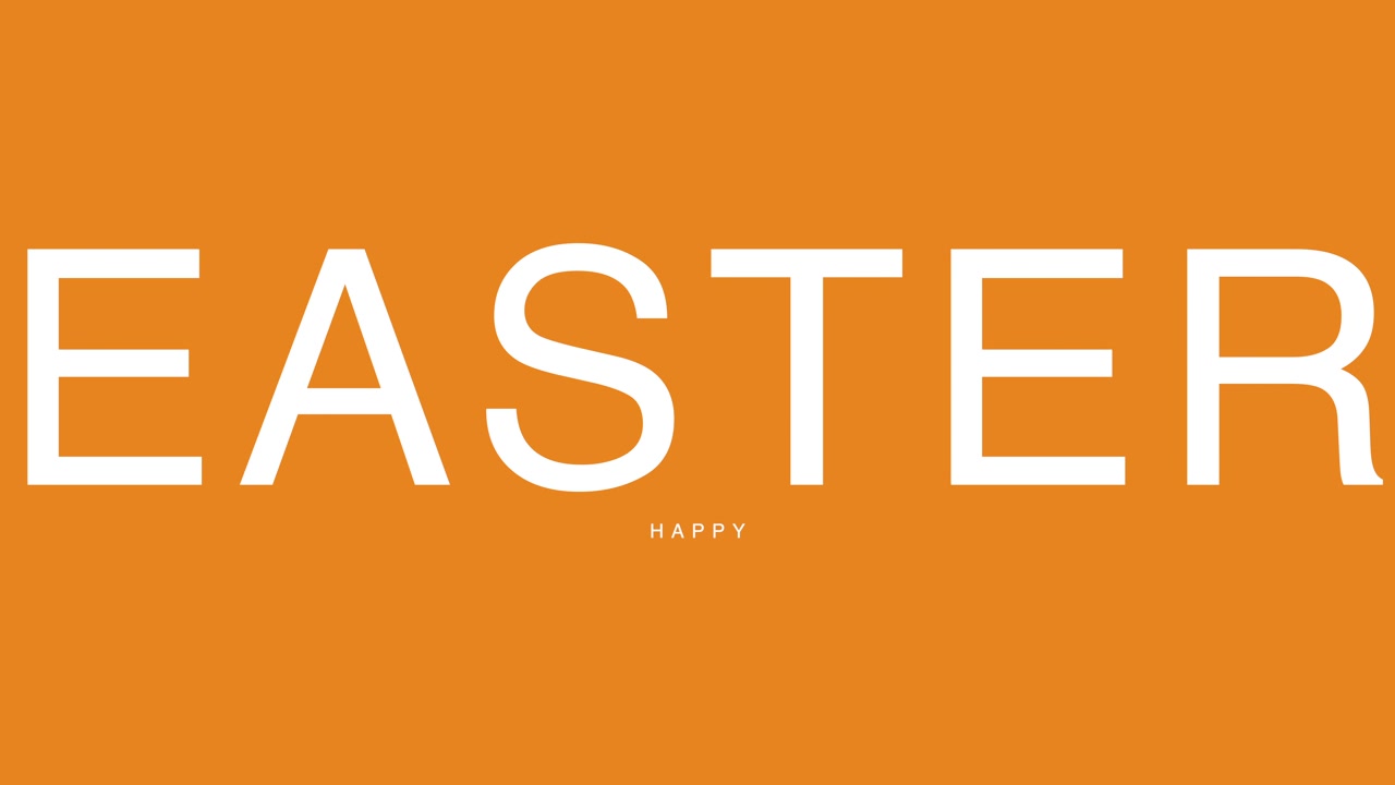 Happy Easter text on fashion orange gradient