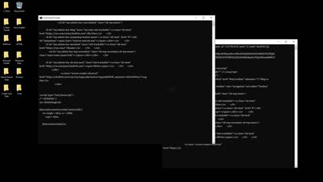 desktop con icone di social media e dati hacker