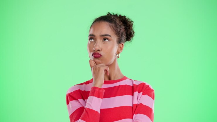 A woman is thinking