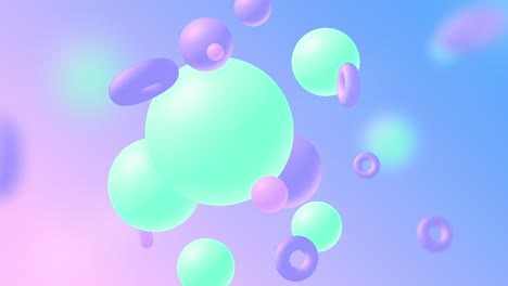 soft pastel background with 3d objects. loop.