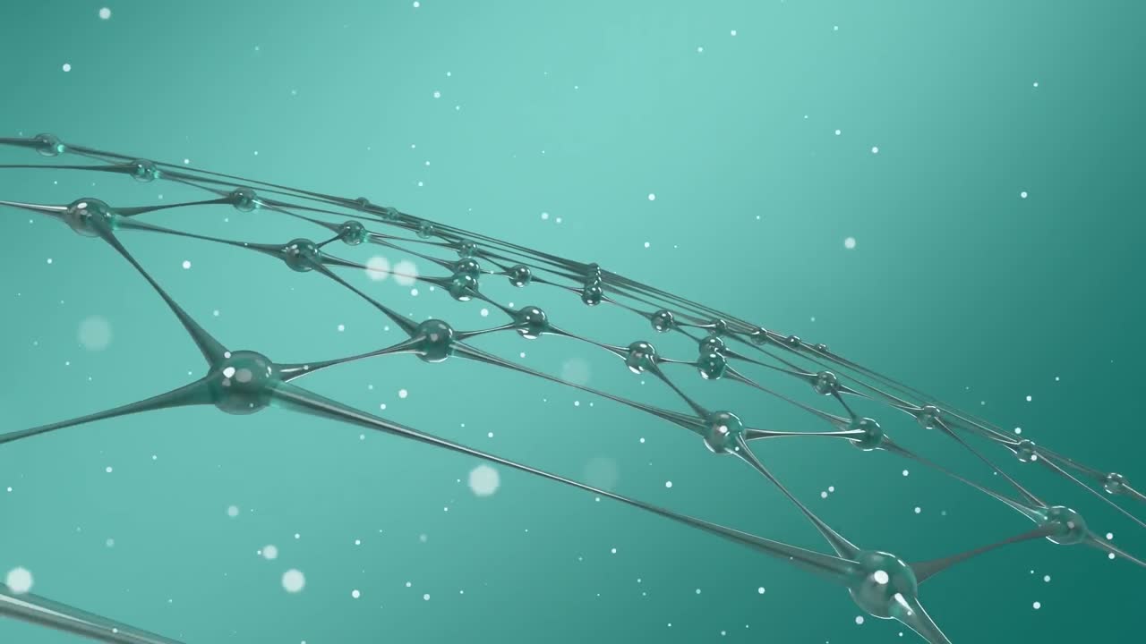 녹색 배경에 녹색 연결 네트워크의 애니메이션