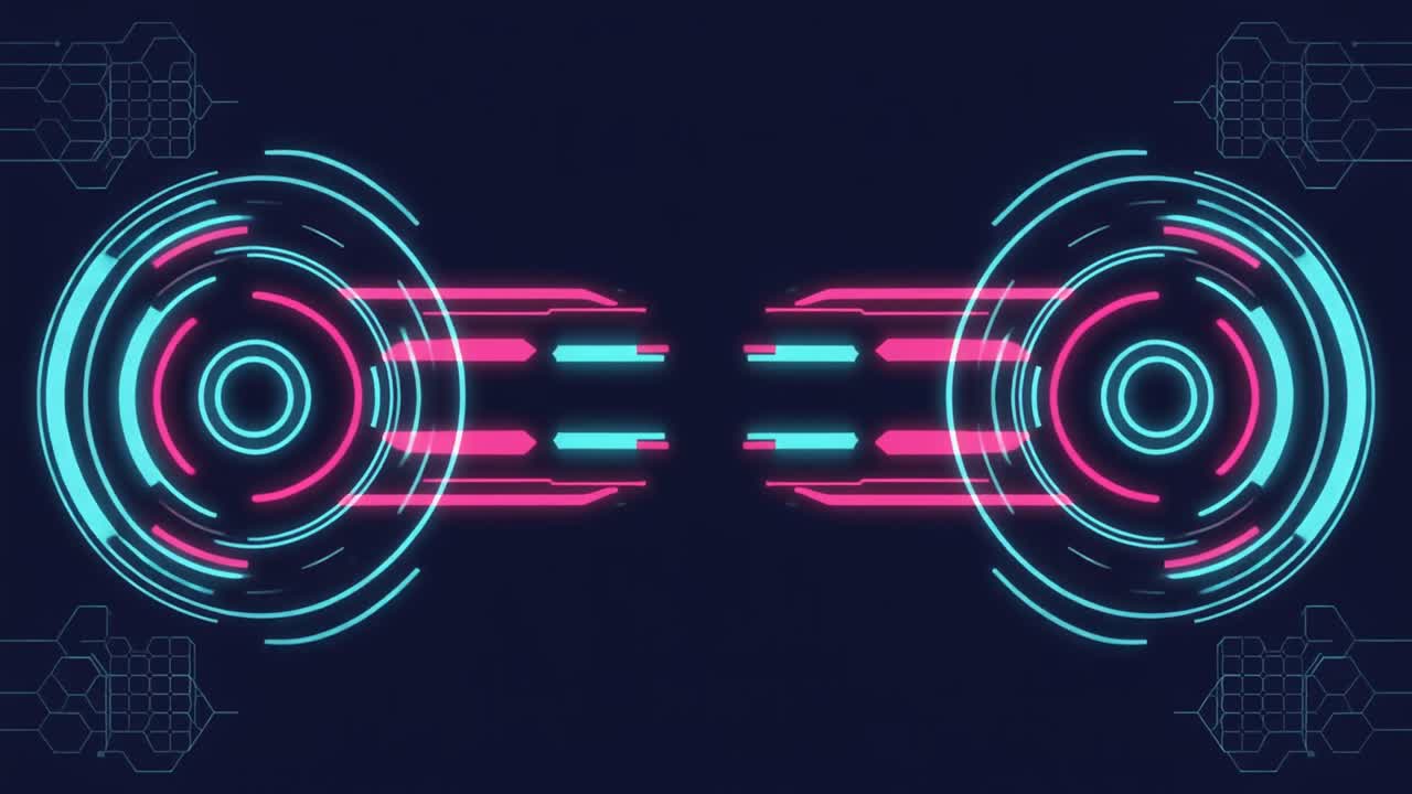 Abstract Glowing Digital HUD Interface Animation