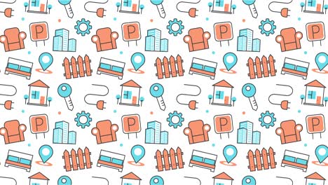 modern seamless texture background of flat real estate icons