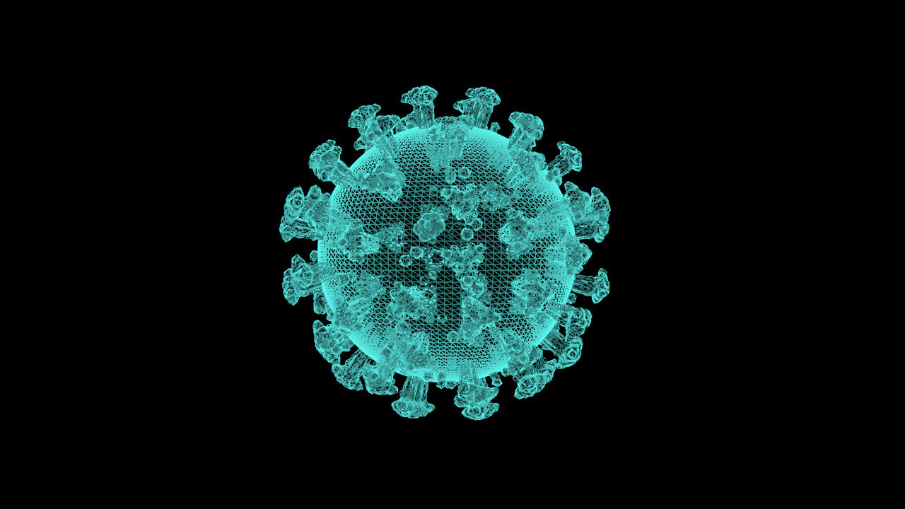 Wireframe Of Coronavirus Covid19 With Alpha Channel
