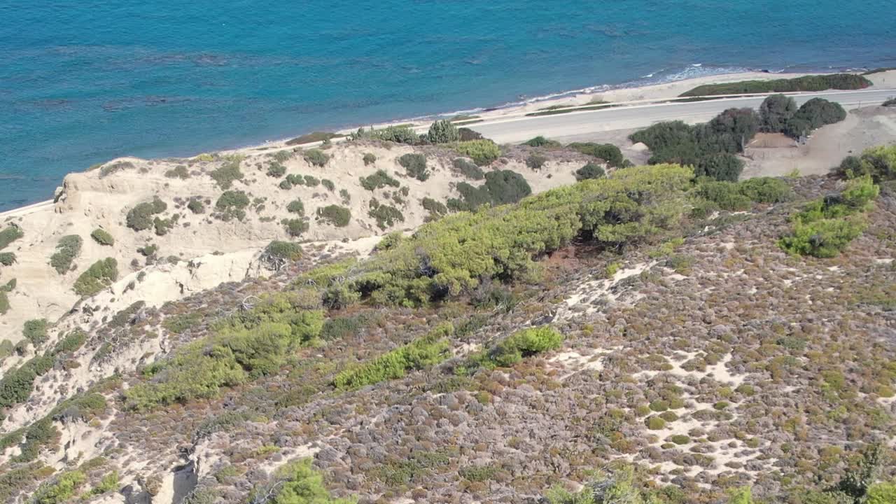 Stunning aerial view of the coastline and nature in Greece
