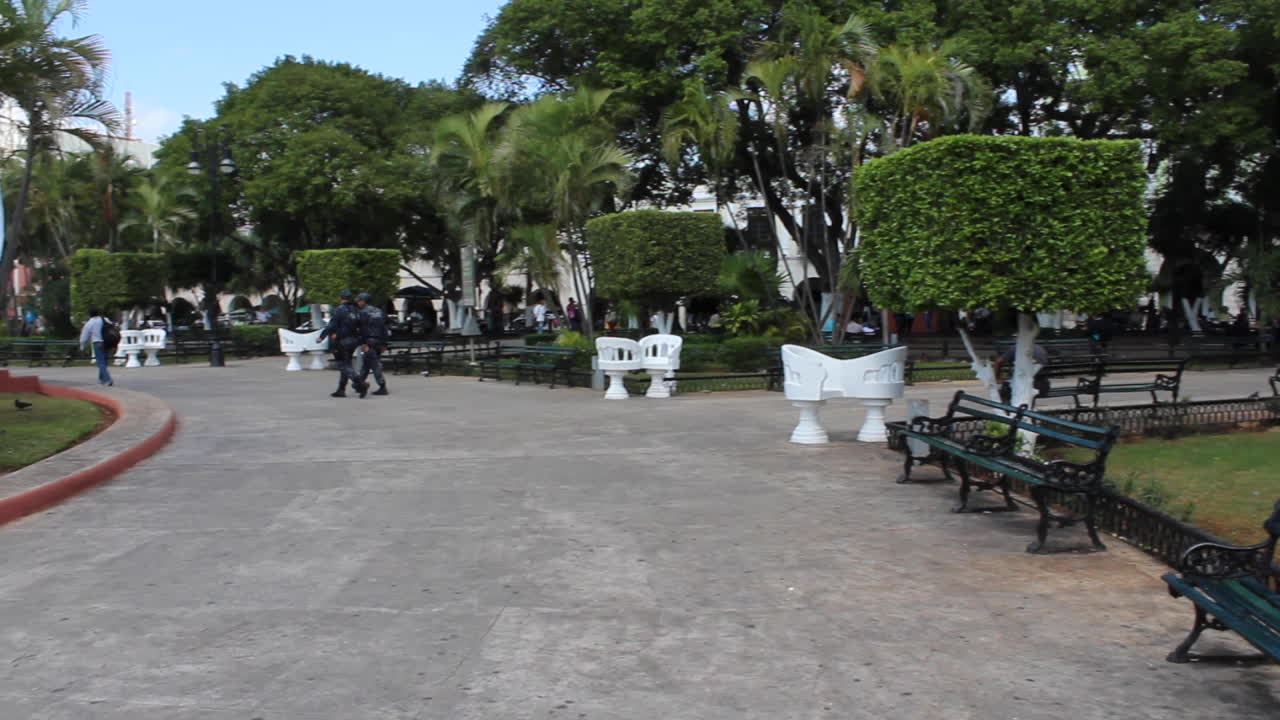 polizia in marcia a merida yucatan messico federales