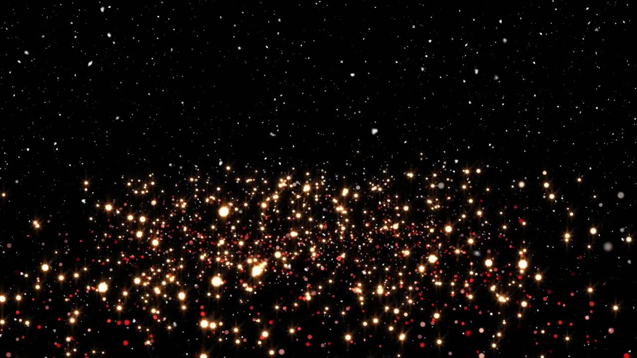 Animation of light spots over snow falling