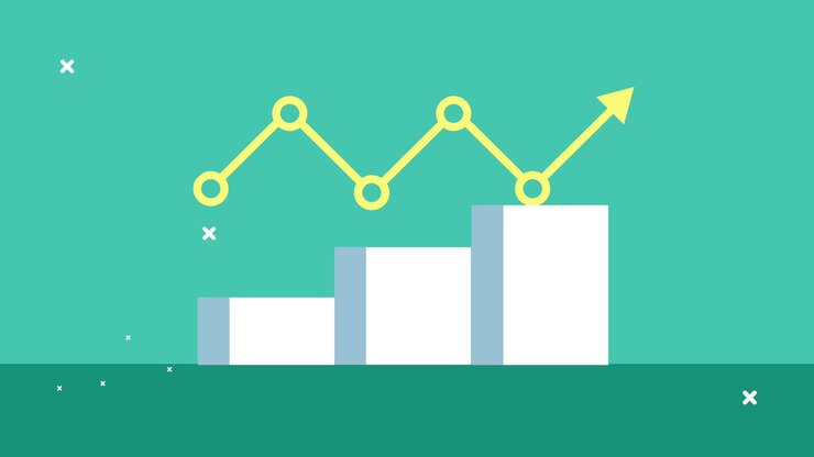 statistics arrow up with infographic