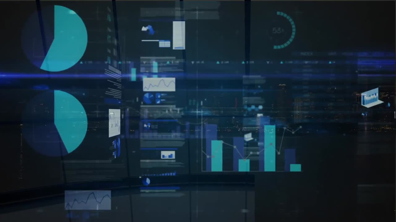 Graphs and statistics animation with a shadow space