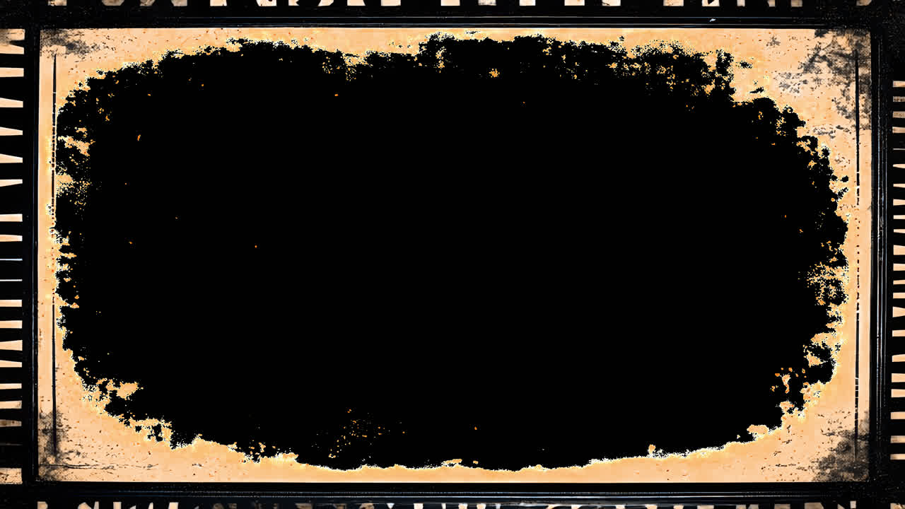 Sobreposição animada com design de borda de filme vintage, vídeo 4K transparente, canal alfa, ProRes 4444