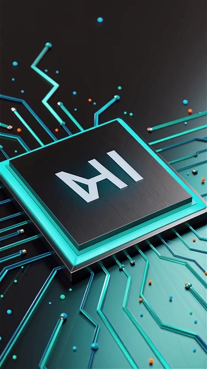 Futuristic AI Chip Motherboard Technology Background