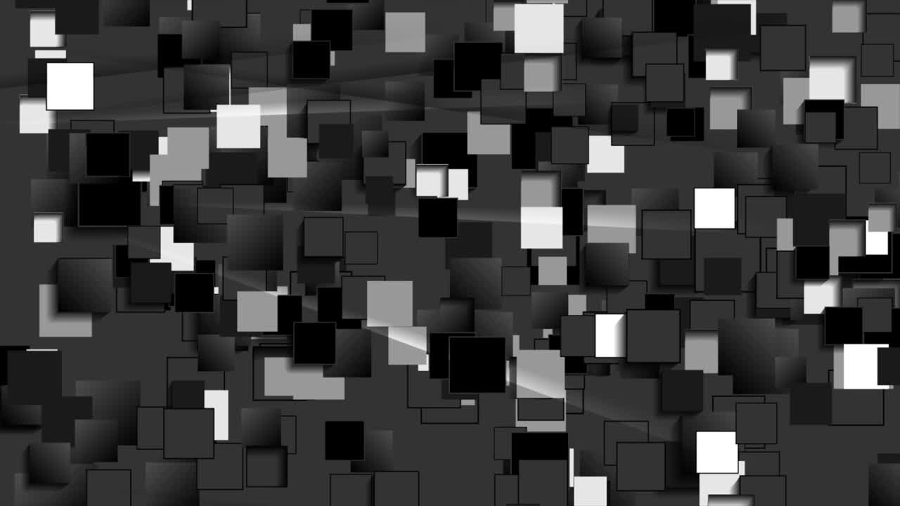 Black and white glossy squares abstract tech video animation