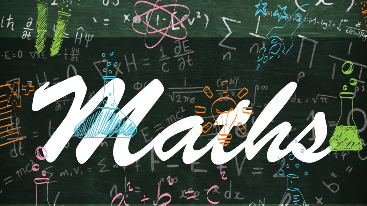 Animation of maths text over mathematical equations