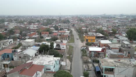 Drohnenaufnahme-Der-Villa-Fiorito-In-Der-Stadt-Buenos-Aires,-Argentinien