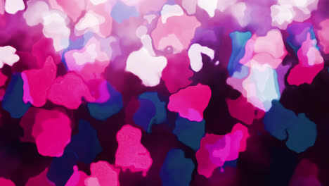 animación del texto de venta en negro sobre globulo azul y rojo y luces rosas y blancas en negro