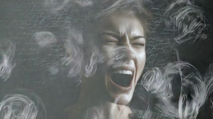 A Dynamic Visual Exploration of Emotional Turmoil: Expressive Faces Conveying Intense Feelings through Distorted Imagery and Frantic Scribbles
